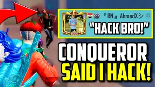 CONQUEROR ENEMY CALLED FEITZ A HACKER ON ALL CHAT!! | PUBG Mobile