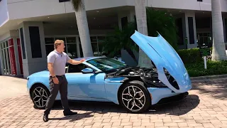 Crackles and pops out of the 2019 Aston Martin DB11 Volante