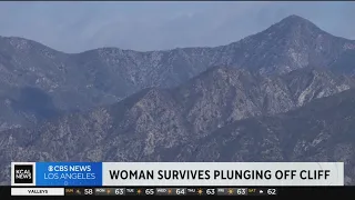 Woman survives after driving off side of road in Angeles National Forest