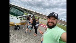 Family of 5 cross-country flight in our Cessna 182, tire fell off on landing in Minnesota!