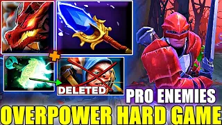 OVERPOWER HARD GAME Dragon Knight vs Pro Enemies with Mjollnir Build Delete Dota 2