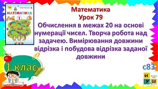 Матем1кл Урок79 Обчислення в межах 20 на основі нумерації чисел Робота над задачею.підручн. Листопад