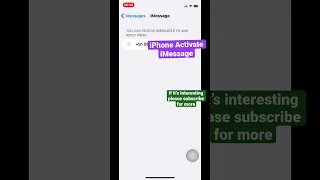 iMessage Activation in the IPhone