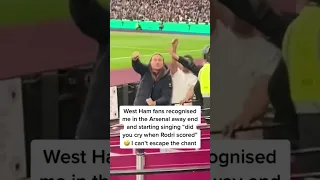 West Ham fans sing Man City Chant “did you cry when Rodri scored” to arsenal fans! #premierleague