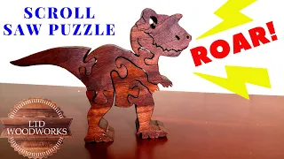 Children's Dinosaur Puzzle/Scroll Saw Project/Walnut Wood