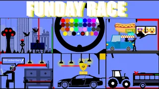 35 Marble Race EP. 16 : Funday Race (in Algodoo) | RED HUY