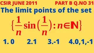 LIMIT POINTS OF THE SET {1/n sin(1/n) : n in N}