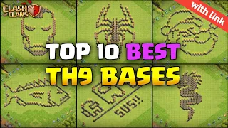 Top 10 Best TH9 Funny/Troll/Art Bases 2024 | Town Hall 9 Best Artistic Bases Copy Link