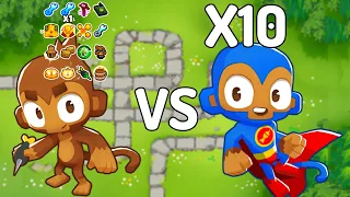 God Boosted Dart Monke VS. 10 Super Monkeys