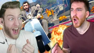 THE HARDEST CHALLENGE?! Reacting to "GTA 5 with ONLY my voice, but any damage kills you" by DougDoug