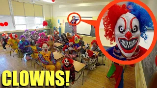 when you see clowns in a school classroom RUN away FAST!! (They are Bad)