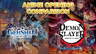 Genshin Impact X Kimetsu no Yaiba OP 3 Comparison Anime Opening