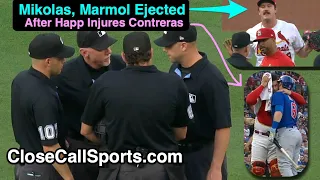 E164-5 - Cardinals Miles Mikolas & Oliver Marmol Ejected After Cubs Ian Happ Hurts Willson Contreras