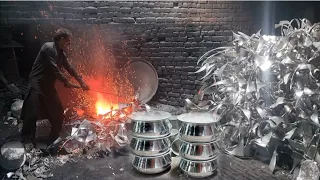 Top Most incredible Manufacturing fectory video|Mass  Production  of Stainless Steel  Utensils