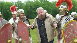 BRIAN BLESSED gets close-up with vicious ranged weaponry and hairy barbarians