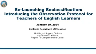 Re-Launching Reclassification: OPTEL Introduction