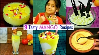 9 Tasty MANGO Dessert & Drinks Recipes | Summer Special | CookWithNisha