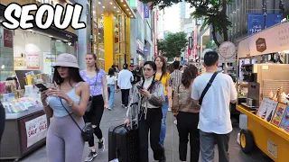 Myeongdong Walking Tour. Seoul City Korea 4k City Tour