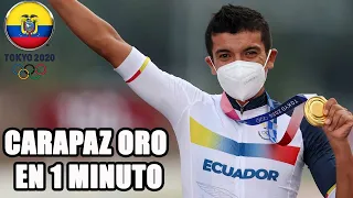 RICHARD CARAPAZ CAMPEÓN OLÍMPICO EN 1 MINUTO 🇪🇨 | Oro Tokio 2020 Ciclismo