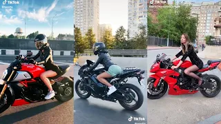 Красивые девушки на мотоциклах! Biker girl. Tik Tok Сompilation 2