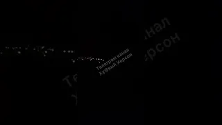 Звуки прилётов в раёне Антоновского моста. 26.07.2022, 22:50