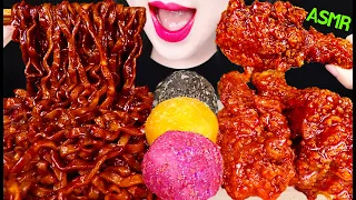 ASMR BLACK BEAN NOODLES, FRIED CHICKEN, CHEESE BALLS 양념 치킨 닭다리, 짜장 라면, 치즈볼 먹방 EATING SOUNDS