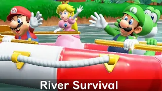 Super Mario Party River Survival Luigi with Mario Yoshi and Peach