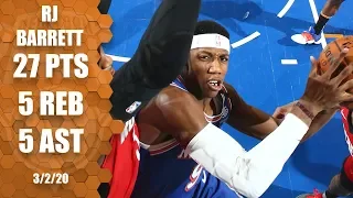 RJ Barrett ties career-high 27 in Knicks vs. Rockets | 2019-20 NBA Highlights