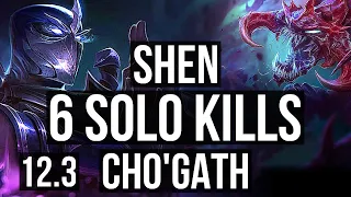 SHEN vs CHO'GATH (TOP) | 15/0/13, Legendary, 6 solo kills, 1.2M mastery | EUW Master | 12.3