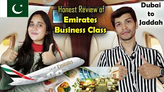 Pakistani Couple Reaction on My Honest Review of Emirates Business Class Airbus A380 Dubai to Jeddah