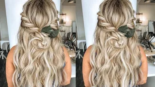 #Bridalhair | Easy Half Up Half Down Braided #Bohemianhair Wedding HairStyle | #2021 | HairByKaytlyn