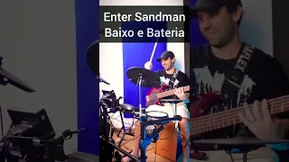 Tocando baixo e bateria ao mesmo tempo #2 🤯 Enter Sandman - Metallica - Bateria Aroma TDX-15s