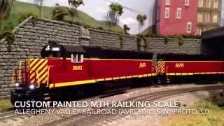 MTH Railking Scale AVR (Allegheny Valley Railroad) SD45 's CUSTOM PAINTED #3002 & 3001