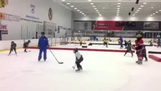 Passing Station with BlackHawks Mascot Tommy Hawk