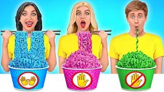 No Hands vs One Hand vs Two Hands Eating Challenge #3 | Funny Food Situations by Multi DO