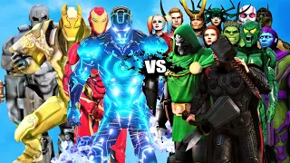 TEAM IRON-MAN Vs SUPERHEROES & VILLAINS - Epic Battle