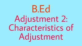 Adjustment 2 - Characteristics