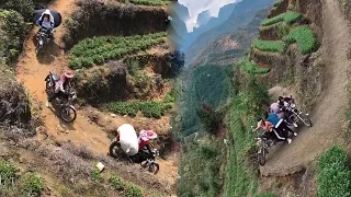 😱Riding through the tough road | 😱The Tea Picker Girl's Dangerous Motorbike journey