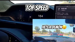 CUTTING UP IN A TESLA PLAID *MAX SPEED*