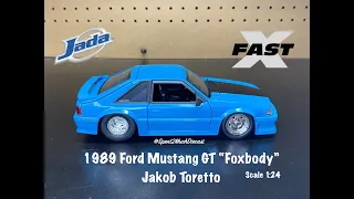 1989 Ford Mustang GT "Foxbody" By Jada - Fast X | Fast And Furious Diecast Unboxing Jakob Toretto