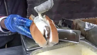 Hot Dogs Drenched in Melted Cheese and Huge Burgers. London Street Food