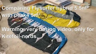 Comparing flysurfer hybrid 5.5 and 7.5 m² with peak4 5m².