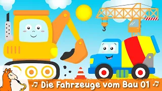 Baustellenlied - Stark und schlau, die Fahrzeuge vom Bau 01 | Song mit Bagger & Co. für Kinder