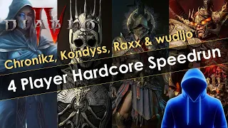 Diablo 4 Hardcore 4 Player Speedrun Sub 4 Hours