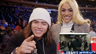 Pabllo Vittar e Whindersson Nunes na NBA, em Nova York