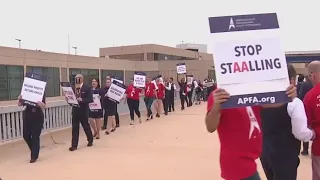 Flight attendants picketing at US airports