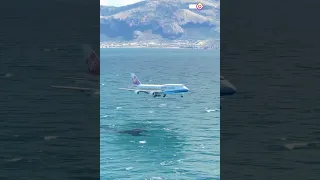 Hard Landing China Airlines Boeing 747 at palermo airport #shorts #shortsvideo