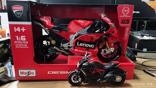 รีวิวโมเดล Maisto 1:6 Model Ducati Desmosedici GP 2022 63 Francesco Bagnaia Rider World Champion.