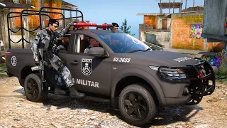 OPERAÇÃO do BATALHÃO de CHOQUE em FAVELA APREENDE ARMAS e CARROS - PMERJ | GTA 5 POLICIAL