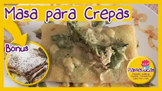 Crepas de rajas con crema y pollo, DELICIOSAS! Masa para crepas saladas y dulces! # 94